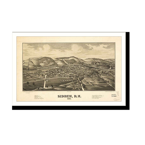 Panoramic Map - Sidney, New York, 1887 - Bird's Eye View Print