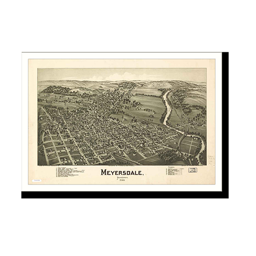 Panoramic Map - Meyersdale, Pennsylvania, 1900 - Bird's Eye View Print