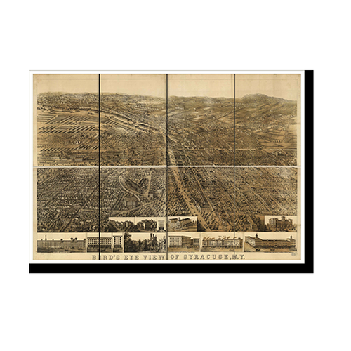 Panoramic Map - Syracuse, New York, 1868 - Bird's Eye View Print