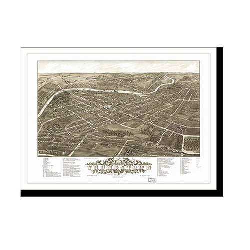 Panoramic Map - Youngstown, Ohio, 1882 - Bird's Eye View Print