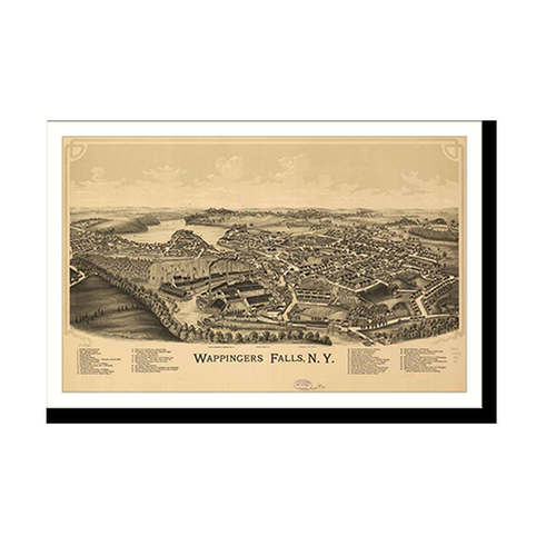 Panoramic Map - Wappingers Falls, New York, 1889 - Bird's Eye View Print