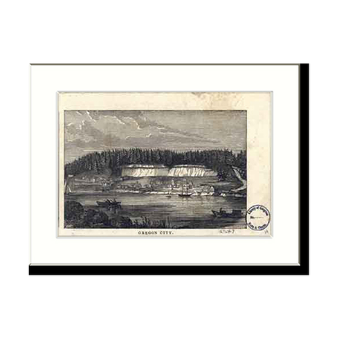 Panoramic Map - Oregon City, Oregon, 1850 - Bird's Eye View Print