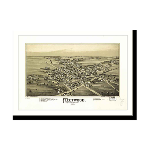 Panoramic Map - Fleetwood, Pennsylvania, 1893 - Bird's Eye View Print