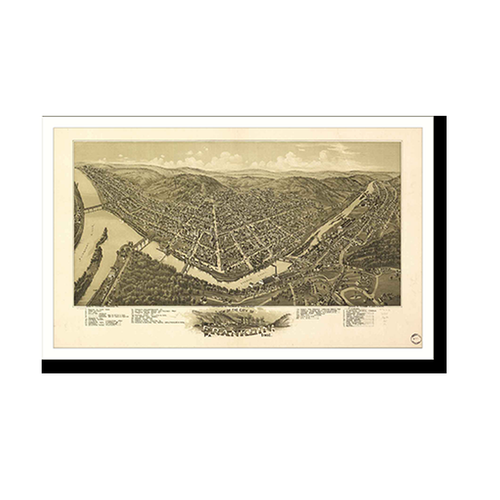 Panoramic Map - Franklin, Pennsylvania, 1901 - Bird's Eye View Print