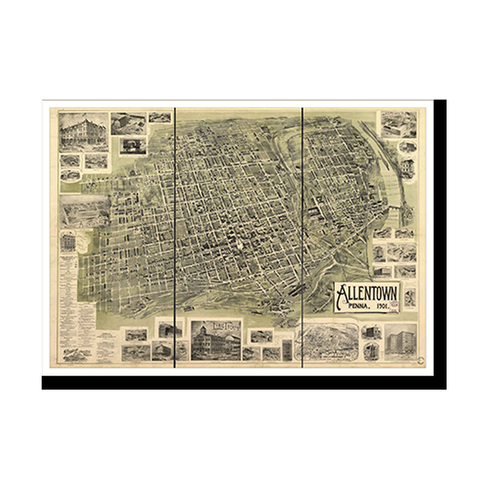 Panoramic Map - Allentown, Pennsylvania, 1901 - Bird's Eye View Print