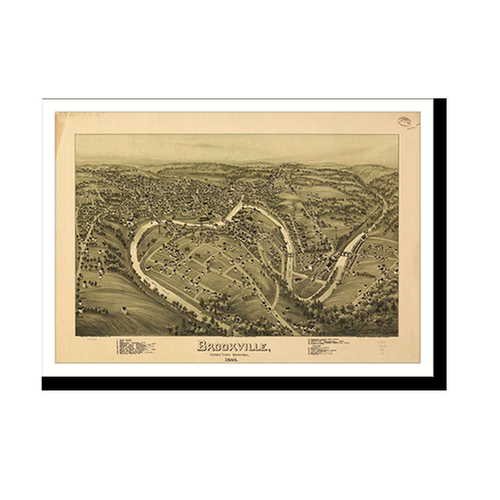Panoramic Map - Brookville, Pennsylvania, 1895 - Bird's Eye View Print
