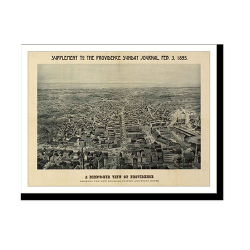 Panoramic Map - Providence, Rhode Island, 1895 - Bird's Eye View Print