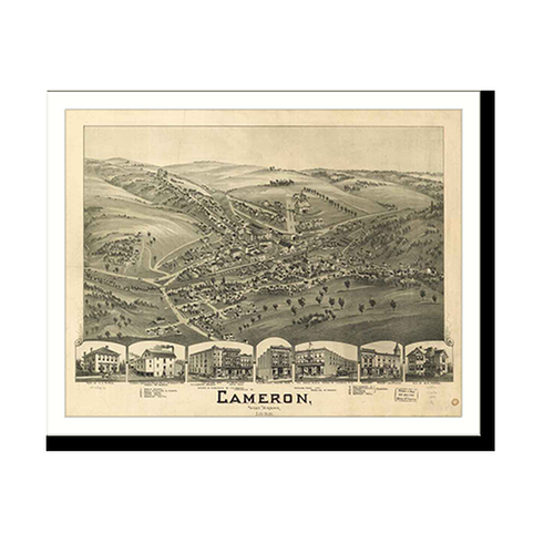 Panoramic Map - Cameron, West Virginia, 1899 - Bird's Eye View Print