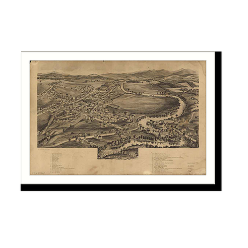 Panoramic Map - Enonsburg, Vermont, 1892 - Bird's Eye View Print