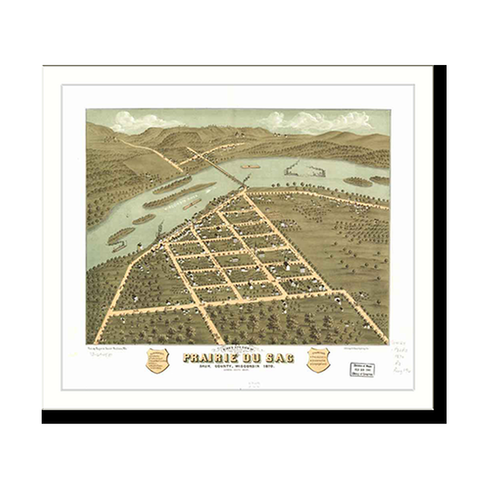 Panoramic Map - Prairie du Sac, Wisconsin, 1870 - Bird's Eye View Print