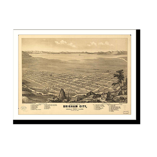 Panoramic Map - Brigham City, Utah, 1875 - Bird's Eye View Print