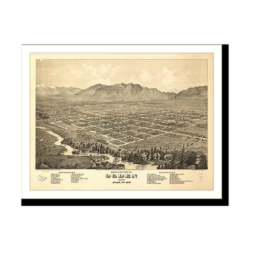 Panoramic Map - Ogden City, Utah, 1875 - Bird's Eye View Print
