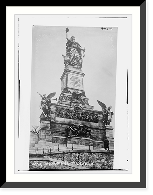 Historic Framed Print, War Monument, Niederwald,  17-7/8" x 21-7/8"