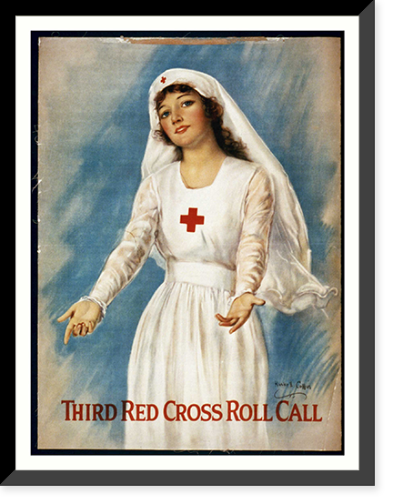 Historic Framed Print, Third Red Cross roll call. Haskell Coffin.,  17-7/8" x 21-7/8"