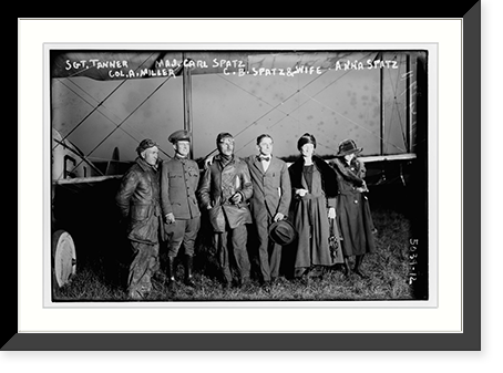 Sgt. Tanner, Maj. Carl Spatz, Col. A. Miller, C.B. Spatz & wife, and Anna Spatz, Vintage Wall Art