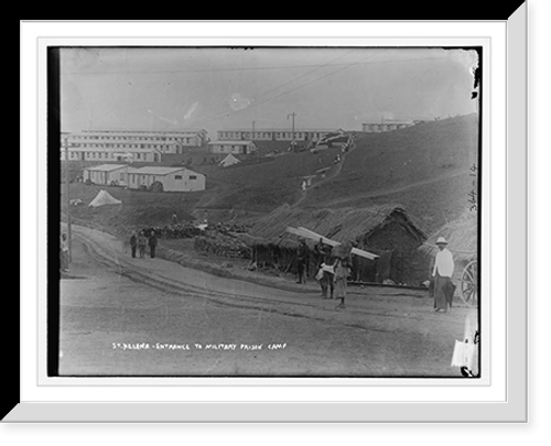 Historic Framed Print, St. Helena, entrance to military prison camp,  17-7/8" x 21-7/8"