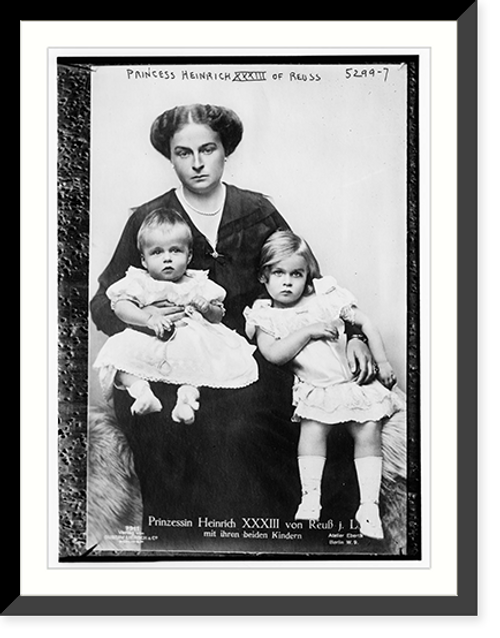 Historic Framed Print, Princess Heinrich XXXIII and children,  17-7/8" x 21-7/8"