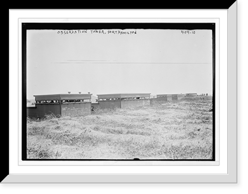 Historic Framed Print, Fort Hamilton, observation towers, exteriors,  17-7/8" x 21-7/8"
