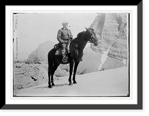 Historic Framed Print, Nich. Longworth on horse,  17-7/8" x 21-7/8"