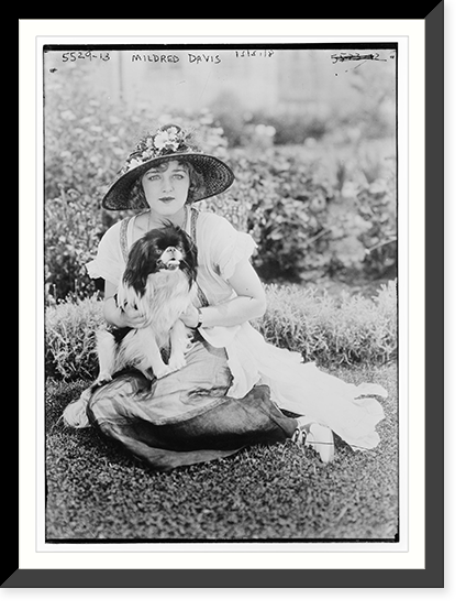 Mildred Davis and pet dog, Historic Reproduction