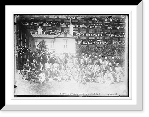 Historic Framed Print, Taft notification committee, seated on grass, Cincinnati, Ohio,  17-7/8" x 21-7/8"