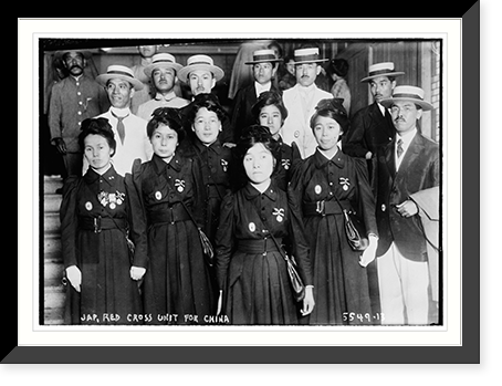 Jap. Red Cross unit from China, Vintage Print