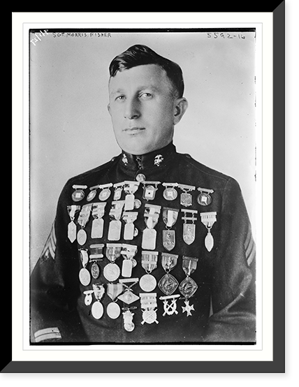 Sgt. Morris Fisher. wearing medals, Antique Print