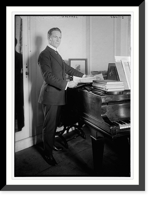 Historic Framed Print, Johnson standing near piano - 2,  17-7/8" x 21-7/8"