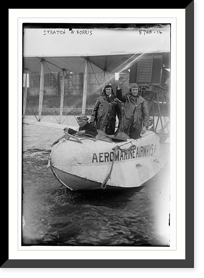 Stratton and Norris in plane, Vintage Print