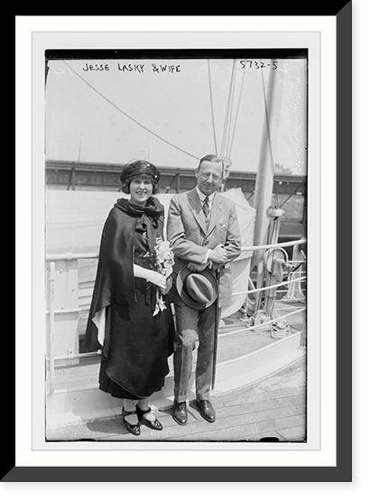 Jesse Lasky and wife, Antique Poster