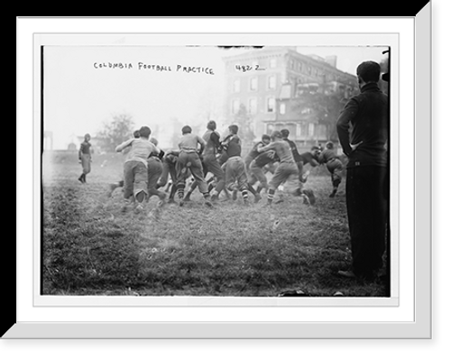 Historic Framed Print, Columbia Univ. football practice, New York,  17-7/8" x 21-7/8"