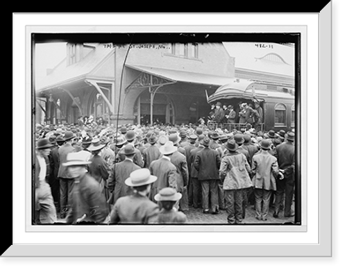 Historic Framed Print, Taft campaign train, St. Joseph, MO.,  17-7/8" x 21-7/8"