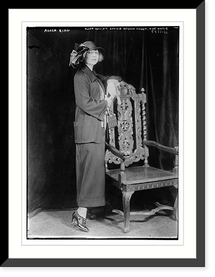Miss Allyn King wearing 3 - piece suit, separate soutache braided silk crepe blouse, Antique Wall Art