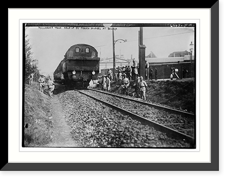 Passenger train held up by French soldiers at Bochum Classic, Vintage Poster