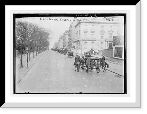 Historic Framed Print, Bishop Potter funeral procession, New York,  17-7/8" x 21-7/8"