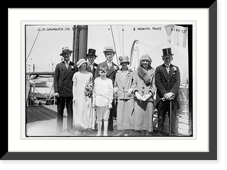 J.W. Lawrence Jr. & bride & wedding party, Antique Print
