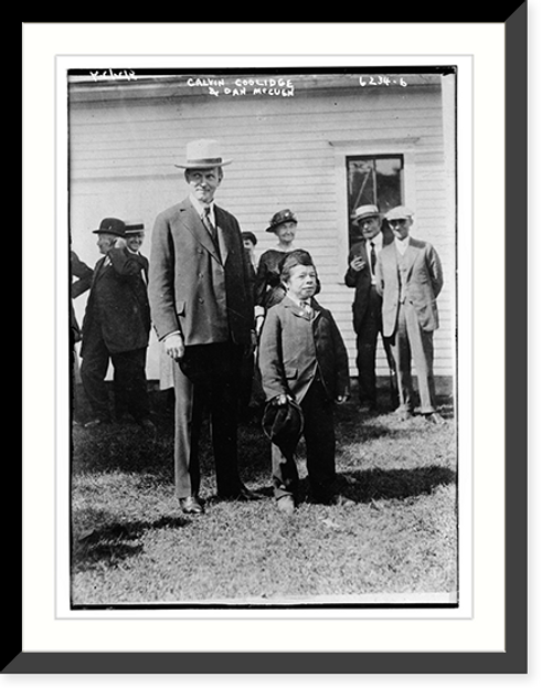 Historic Framed Print, Cal. Coolidge with Dan McCuen (midgit),  17-7/8" x 21-7/8"