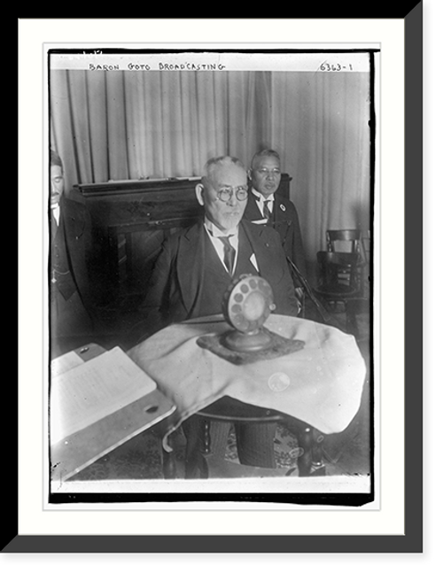 Historic Framed Print, Baron Goto broadcasting,  17-7/8" x 21-7/8"