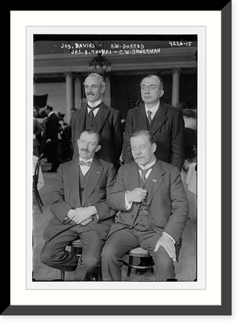 Historic Framed Print, Jos. Davies, H.W. Garrod, Jas. H. Thomas, C.W. Bowerman,  17-7/8" x 21-7/8"