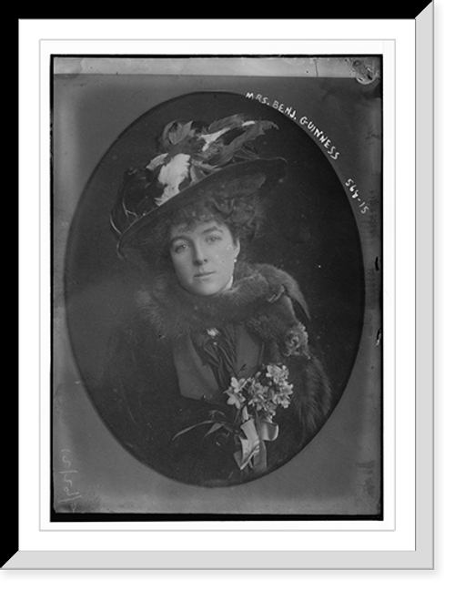 Historic Framed Print, Mrs. Benj. Guinness, cameo portrait,  17-7/8" x 21-7/8"