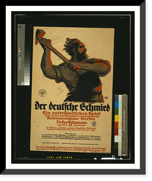 Historic Framed Print, Der deutsche Schmied ein vaterlaumlndisches Spiel. Louis Oppenheim.,  17-7/8" x 21-7/8"