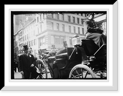 Historic Framed Print, Taft Parade, Sherman in carriage, New York,  17-7/8" x 21-7/8"