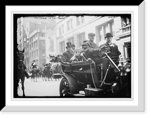 Historic Framed Print, Taft Parade, Adm. Coghlan in auto, New York,  17-7/8" x 21-7/8"