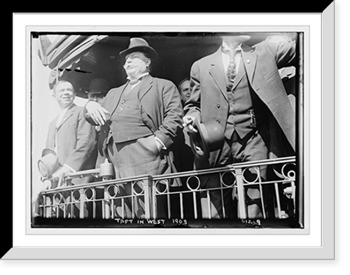 Historic Framed Print, Taft on campaign train in West - 2,  17-7/8" x 21-7/8"