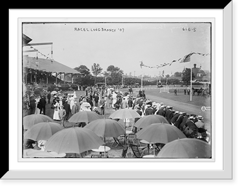 Historic Framed Print, Long Branch, crowd at races,  17-7/8" x 21-7/8"