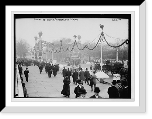Historic Framed Print, Court of Honor, carriages, and pedestrians, Washington, D.C,  17-7/8" x 21-7/8"