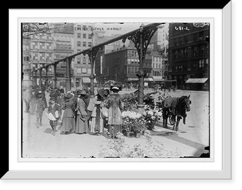 Historic Framed Print, Shoppers at Easter market, Union Sq.,New York,  17-7/8" x 21-7/8"
