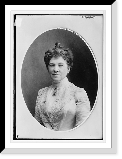 Historic Framed Print, Mrs. Augusta Stetson, cameo portrait,  17-7/8" x 21-7/8"