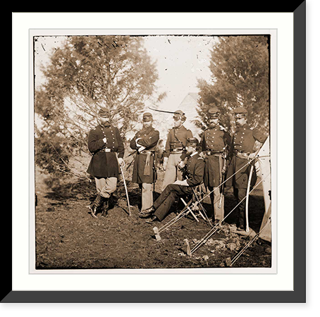 Historic Framed Print, Officers of 1st New York Light Artillery,  17-7/8" x 21-7/8"