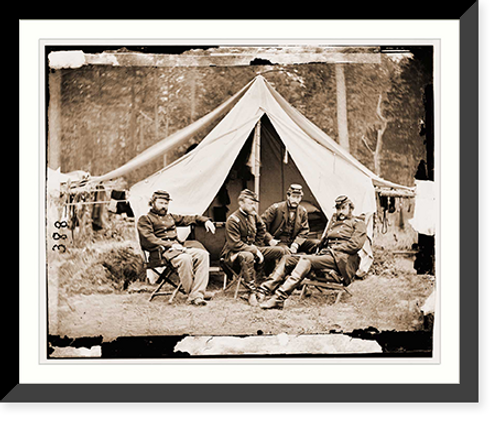 Historic Framed Print, The Peninsula Virginia. Officers of General George B. McClellans staff,  17-7/8" x 21-7/8"